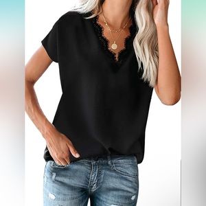 Dressy Lace Trim Blouse